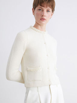 Bisiklet Yaka ?nci ??lemeli Kad?n Triko H?rka