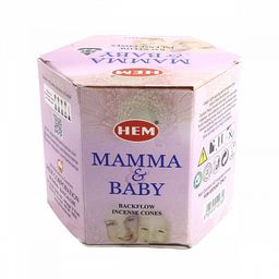 Благовония пуля HEM Back Flow Mama & Baby стелющийся дым конусы 40шт  фото 2