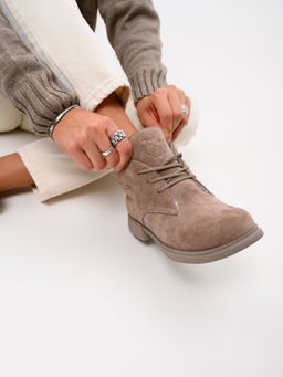 Ботинки 308.патрицияka.Капучино замша/мех