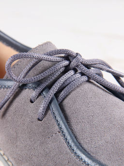 Мокасины 191.rosegr. серый замок замша