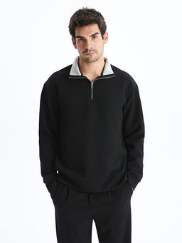 Dik Yaka Erkek Sweatshirt