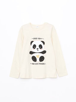 Bisiklet Yaka K?z ?ocuk Pijama ?st
