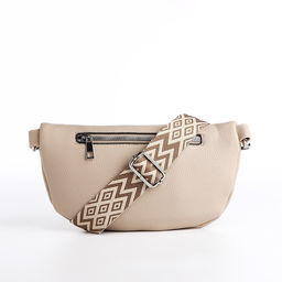 Сумка женская кросс-боди на молнии, 26×10×16 см, бежевая