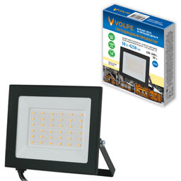 ULF-Q519 50W/3000K IP65 220-240V BLACK Прожектор светодиодный. Теплый белый свет(3000К). Корпус черный. TM Volpe