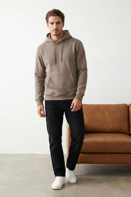 TRENDYOL MAN Vizon Basic Regular/Normal Kesim Kapusonlu Ici Polarl? Kanguru Cepli Sweatshirt TMNAW20SW0163 - Trendyolmilla фото 57