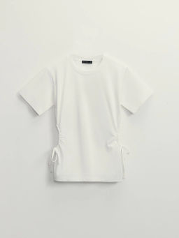 Футболка из хлопка с вырезами по бокам / Zarina  фото 10