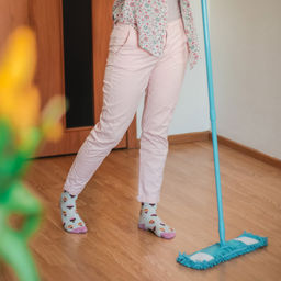 Швабра VETTA с насадкой из микрофибры букли, ручка телеск. окраш металл, арт. NP-7211, 444-268