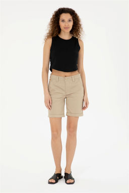 Женские тканые шорты светло-хаки Неожиданная скидка в корзине - U.s. polo assn фото 3