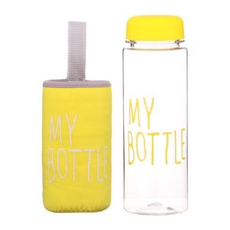 Бутылка для воды My bottle, 500 мл, 19.5×6 см, чехол в комплекте, жёлтая