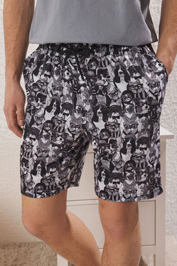 TRENDYOL MAN Cok Renkli Regular Fit Bask?l? Sortlu Orme Pijama Tak?m? TMNSS25PT00020 - Trendyolmilla фото 12