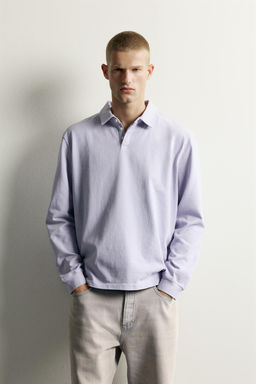 SUDADERA POLO LIGERA REGULAR FIT / Azul / Lavanda - Zara фото 2