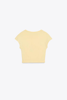 COTTON MODAL CROP T-SHIRT - Zara фото 35