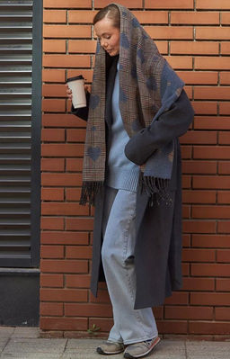 в составе ШЕРСТЬ и КАШЕМИР Большой, мягкий, теплый однотонный двусторонний палантин. - Tantino фото 12