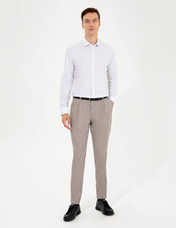 Бежевые брюки из ткани - Cacharel фото 3