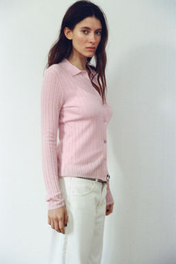 100% WOOL RIBBED POLO NECK JACKET - Zara фото 3