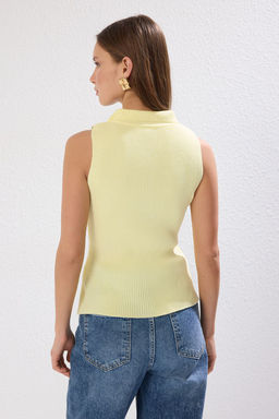 Sar? Polo Yaka Fitilli Ince Bluz TWOSS25BZ00331