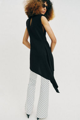PANTALON FLARE STRETCH / Blanco / Negro - Zara фото 7