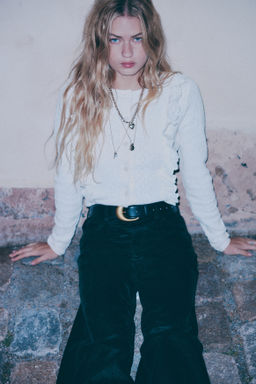 Wide Ultra High Jeans con acabado afelpado - H&m фото 3