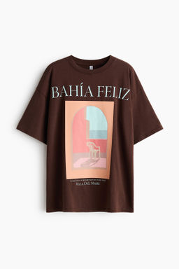 Camiseta oversize estampada