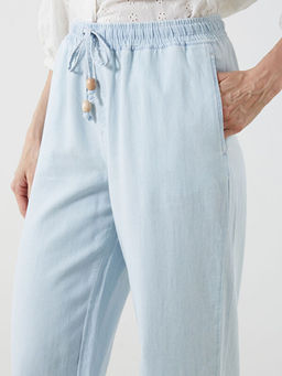 Beli Lastikli Wideleg Kad?n Jean Pantolon