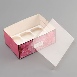 Цена за 5 шт. Коробка для 6 капкейков с прозрачной крышкой, «Сияй от счастья», 23×16×10 см