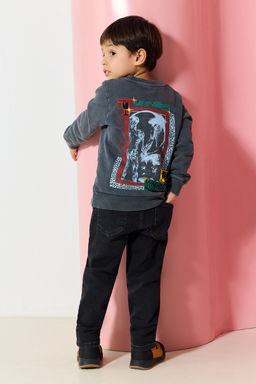 Antrasit Erkek Cocuk Bask?l? Orme Mini Me Sweatshirt TKDAW25SW00062 - Trendyolmilla фото 2