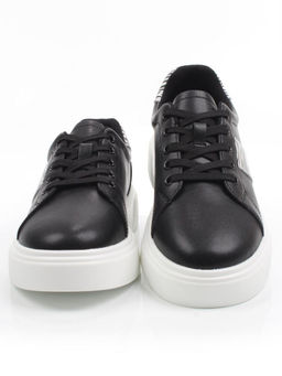 03-YC523-1 BLACK Полуботинки спортивные женские (натуральная кожа)