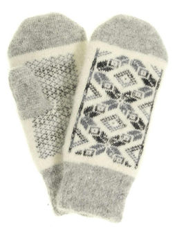 Варежки женские "Звёзды с ромбами" КРУГ 3443-1