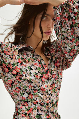 Vestido camisero con mangas globo - H&m фото 4