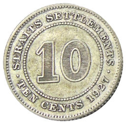 10 центов 1927 года Стрейтс Сетлментс