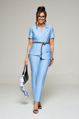 Костюм 6334 голубой, Брюки, Жакет