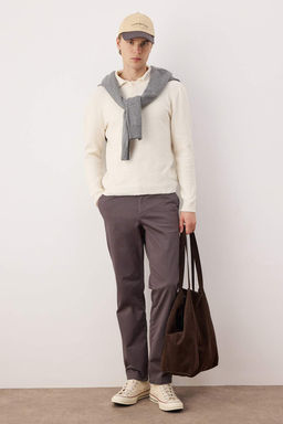 Gri Erkek Gabardin Dokulu Kumas Pantolon TMNAW26PL00026