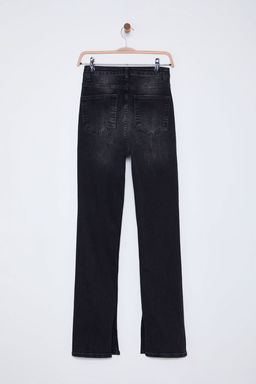 TRENDYOLMILLA Koyu Mavi Y?rtmacl? Super Yuksek Bel Slim Flare Jeans TWOSS22JE0643  фото 15