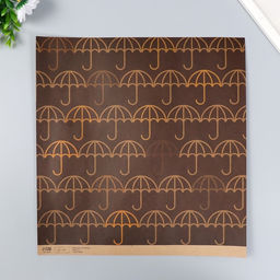 Цена за 5 шт. Бумага для скрапбукинга двусторонняя крафт «Домики и зонтики», плотность 180 г, 30.5×32 см