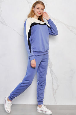 Арт. 2519 Костюм с брюками женский 44-52 (5 шт) Цвет:верх-сирень, темно-синий, шекер, низ-сирень - Калинка фото 9