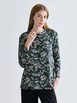 Bisiklet Yaka Desenli Bluz