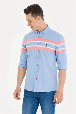 U. S. Polo Assn Мужская синяя рубашка с длинным рукавом - U.s. polo assn фото 10