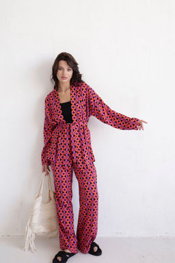 9668 Костюм из кимоно и брюк-палаццо с геометрическим принтом - Martichelli фото 15