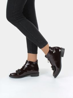 01-CA104-3 WINE Ботинки женские (натуральная кожа, байка) - No name фото 5