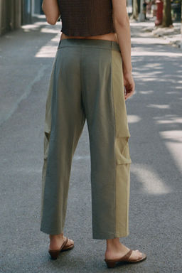 PANTAL?N COMBINADO CORTO / Beige claro - Zara фото 5