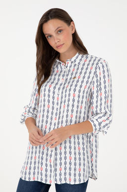 Женская кремовая рубашка с длинным рукавом Неожиданная скидка в корзине - U.s. polo assn фото 3