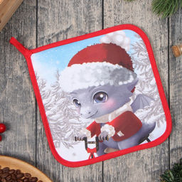 Прихватка Этель Новогодние забавы 19х19 см, 100% хл, ватин 250 г/м2