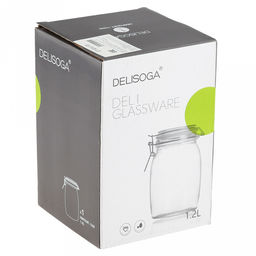 Банка стеклянная с бугельным замком Бочонок 1,2л, д8,5см h17,5см, основание д10,4см, крышка с силиконовым уплотнителем, в коробке, Делисога (Delisoga) (Китай) - Домашняя мода фото 4