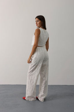 TRENDYOLMILLA Beyaz Beli Lastikli Straight Pantolon TWOSS25PL00044 фото 5