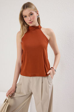 Kiremit Regular/Normal Kal?p Halter Yaka Esnek Orme Atlet TWOSS25AL00021