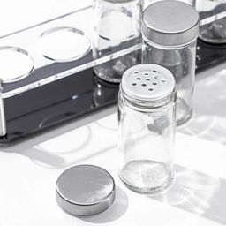 Набор для специй на подставке «Хай-тек», 90 мл, 33×6.7×10.5 см, 4×9.5 см, 6 шт., стекло