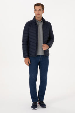 Erkek Lacivert Mont Sepette S_rpriz _ndirim
