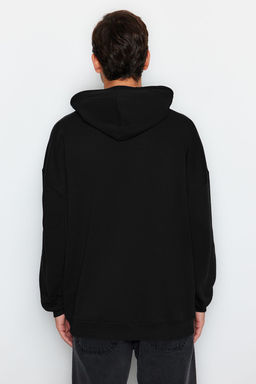 TRENDYOL MAN Antrasit Oversize/Genis Kesim Ici Polar/S?cak Tutan Kapusonlu Sweatshirt TMNAW24SW00029 - Trendyolmilla фото 7