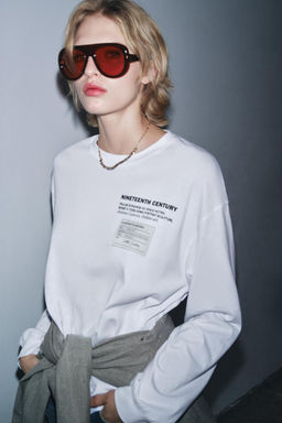 SCULPTURE PRINT LONG SLEEVE T-SHIRT - Zara фото 2
