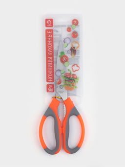 Цена за 2 шт. Ножницы кухонные Доляна «Драйв», 22 см, с открывалкой для бутылки, оранжевые